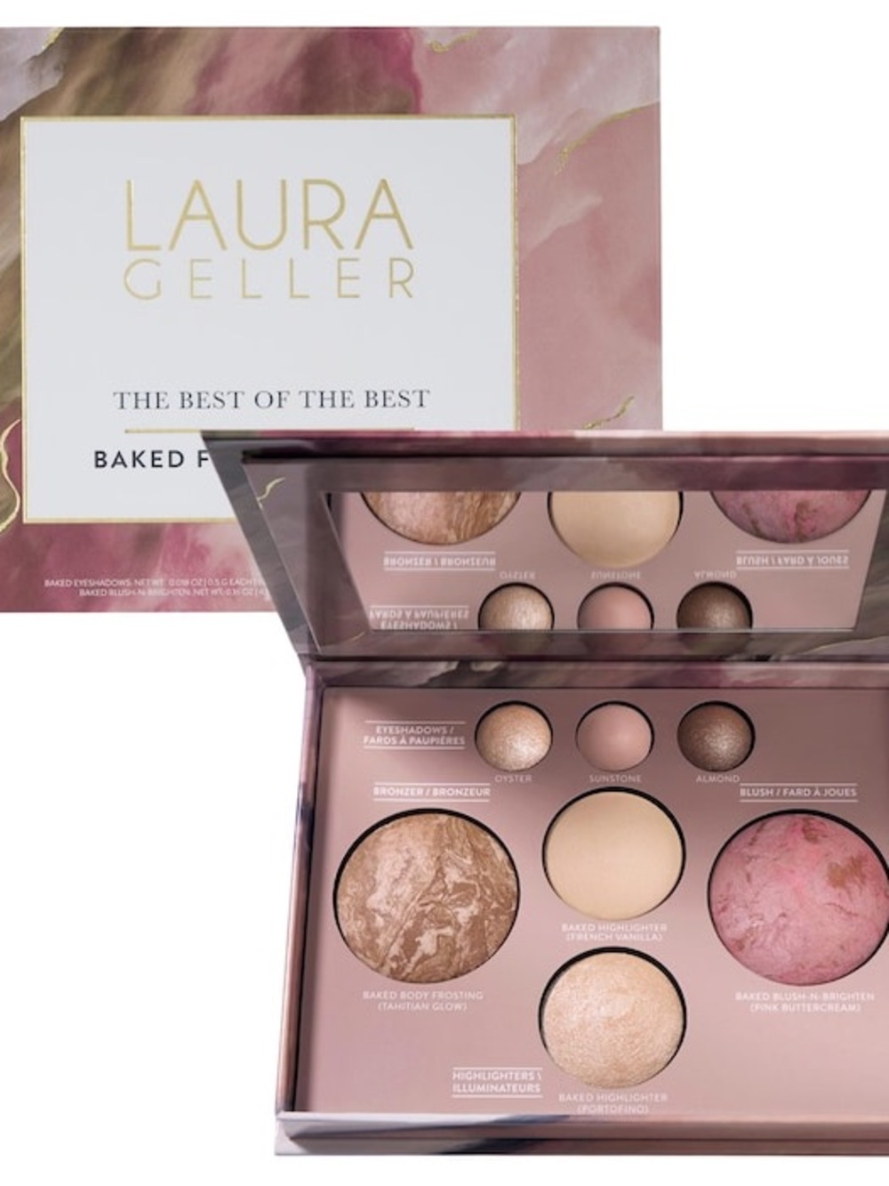 Laura Geller Baked Face Palette — Pink, Champagne & Bronze Shades